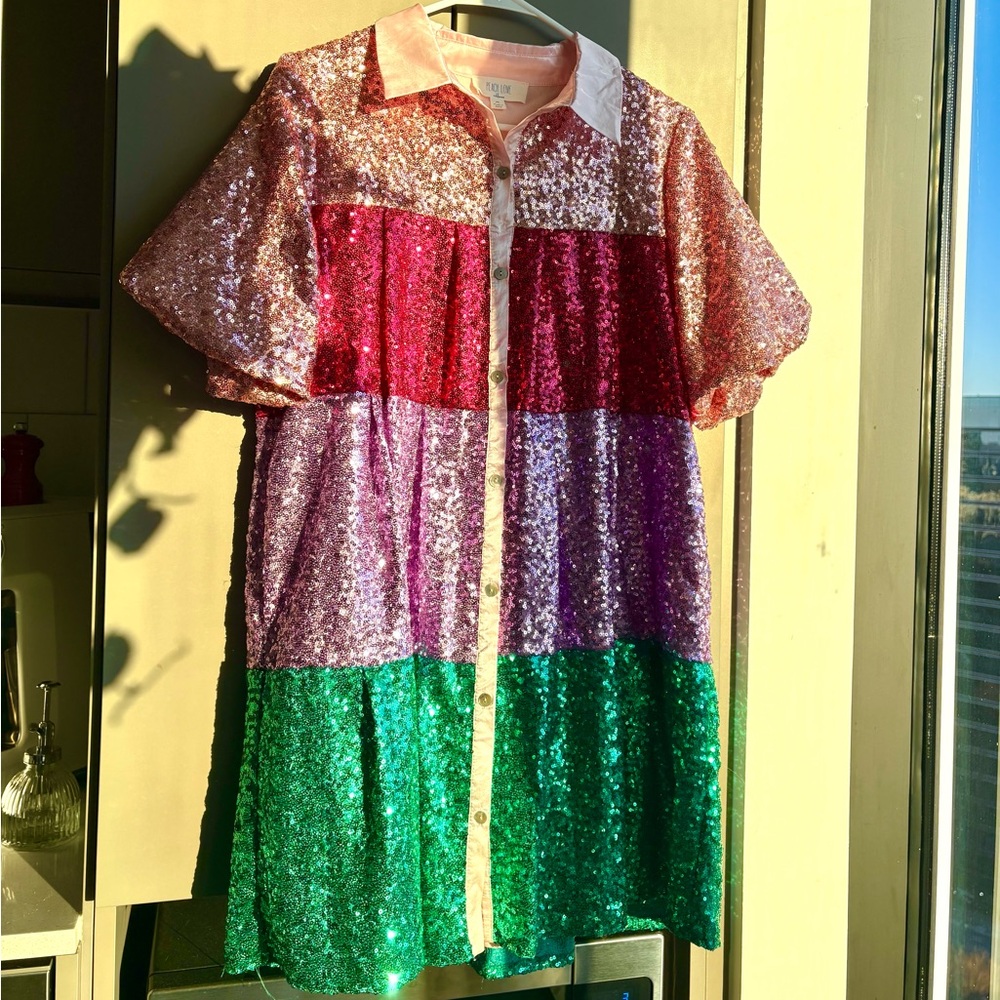 Peach Love Pink Sequin Mini Dress